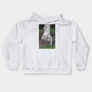 White Bengal Tiger Marking Territory Kids Hoodie